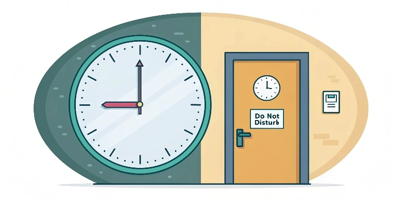 Clock with work and rest zones