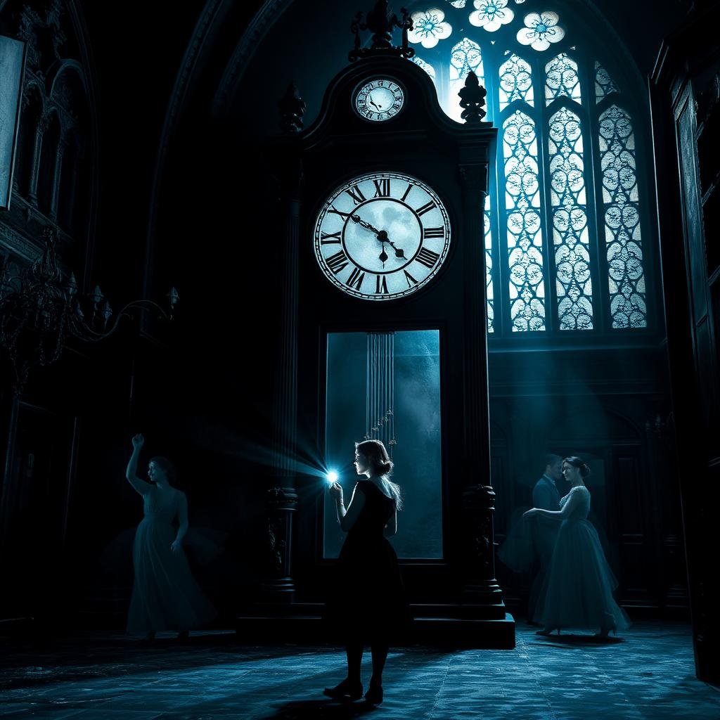 «Старинные часы и Луна»